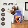 thumbnail image 3 of JAGASY Cowboy Memorial Mini Urn for Boys - Purple Flowers Urns for Human Ashes Keepsake - Horse Riding Sunset Decorative Urns for Girl - Funeral Cremation Urn for Friend - (3 Inch), 3 of 7