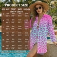 thumbnail image 5 of Renewold Bathing Suit Cover Up for Women Long Sleeve Button Down Shirts for Women Lightweight Comfy Beach Cover Up Shirt Casual Resort Wear Beach Tunic Top, Pink Blue Leopard Print, S, 5 of 7