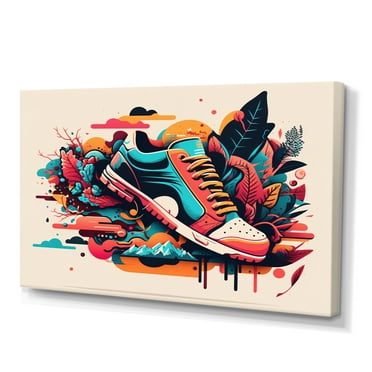 Designart Colorful Shoe Image Canvas Wall Art