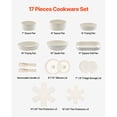 thumbnail image 2 of 17 Piece Granite Nonstick Pots and Pans Set, Induction Safe Cookware for Kitchen, White Color, 2 of 6