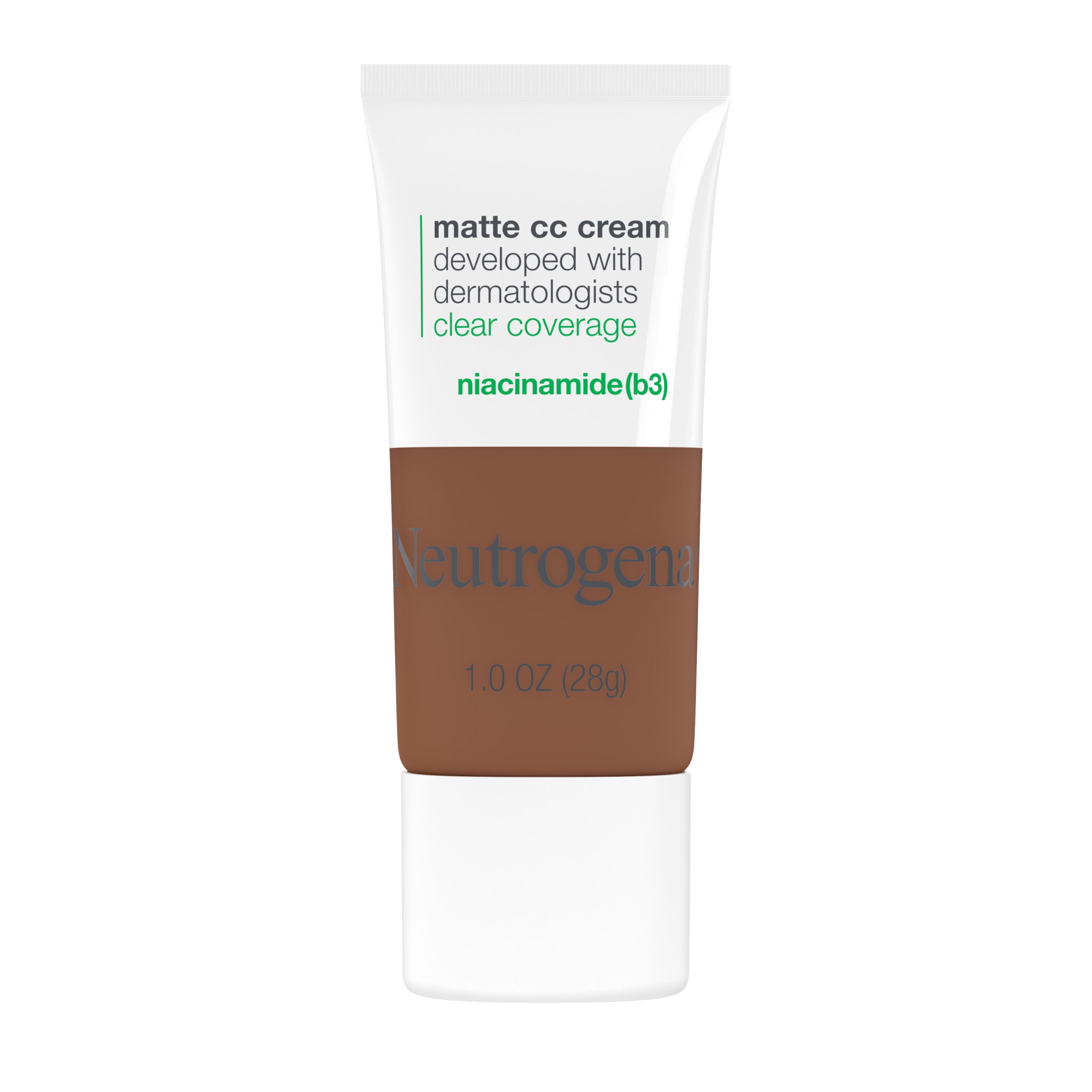(2 pack) Neutrogena Clear Coverage Flawless Matte CC Cream, Cinnamon, 1 oz