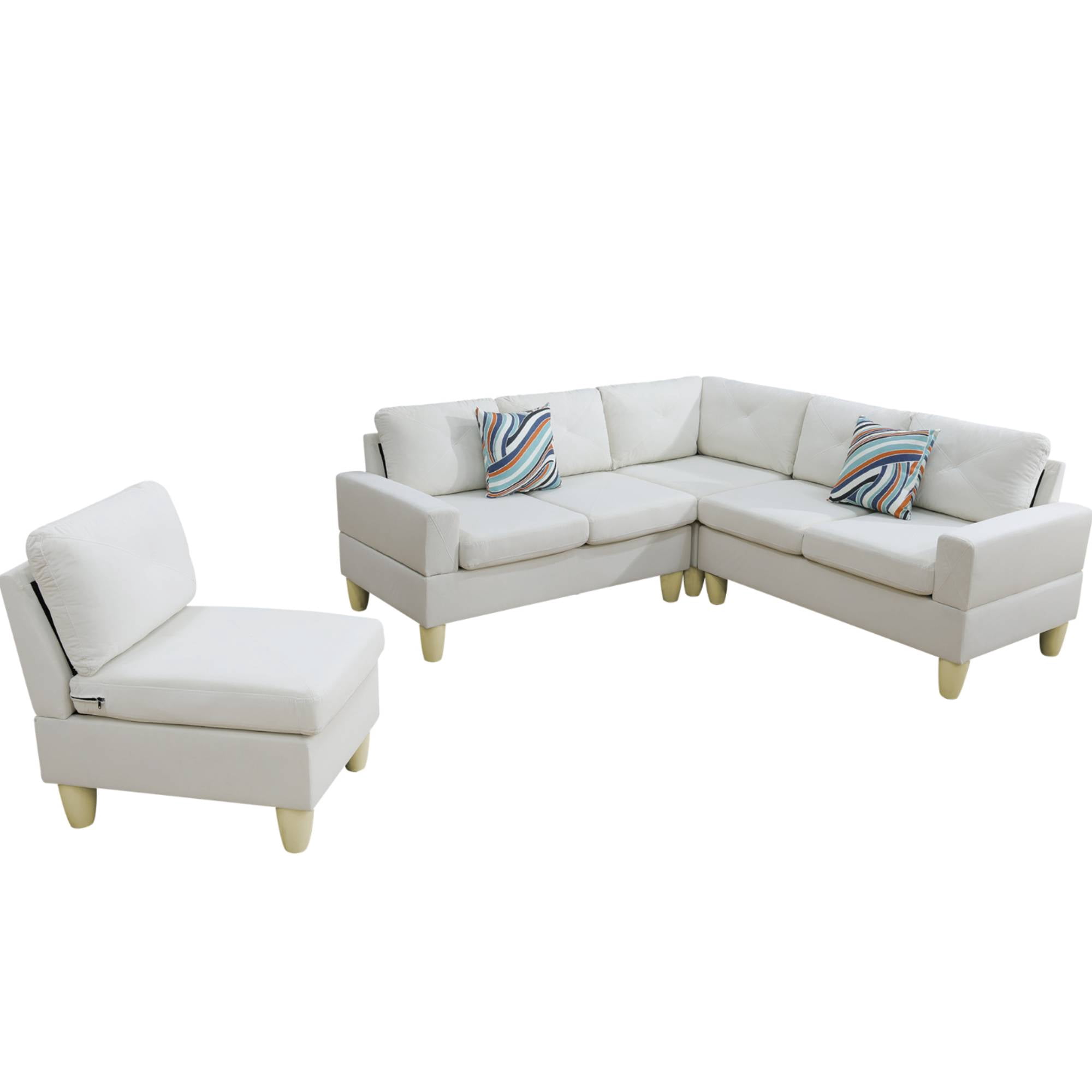 L Shaped Sofa Couch U Shaped Sectional Corner Sofa 6-Seater Furniture Modular Couches for Living room, Beige