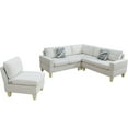 thumbnail image 3 of L Shaped Sofa Couch U Shaped Sectional Corner Sofa 6-Seater Furniture Modular Couches for Living room, Beige, 3 of 7