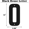 thumbnail image 2 of 12 Inch Modern Metal House Numbers, Metal Letter, Black Door Number, Metal Mailbox Numbers and Letters, Metal House Address Letters and Numbers for Outside Signs (O), 2 of 8