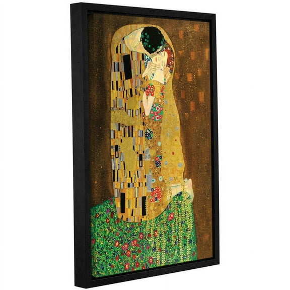 ArtWall Gustav Klimt "The Kiss" Floater Framed Gallery-Wrapped Canvas