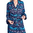 thumbnail image 3 of Ashford & Brooks Women's Sweater Fleece Printed Lounge Robe - Fairisle Moose Aqua, 3 of 3