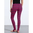 thumbnail image 4 of DARING DIVA High Waist Elastic Waistband Stirrup Pant S Black Pink-Stripe, 4 of 5