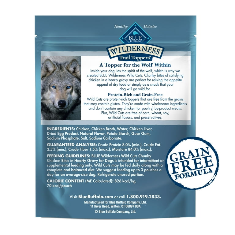 BLUE Buffalo Wilderness Grain Free Chicken Bites in Gravy Wet Dog Food 3 oz Pouch Walmart