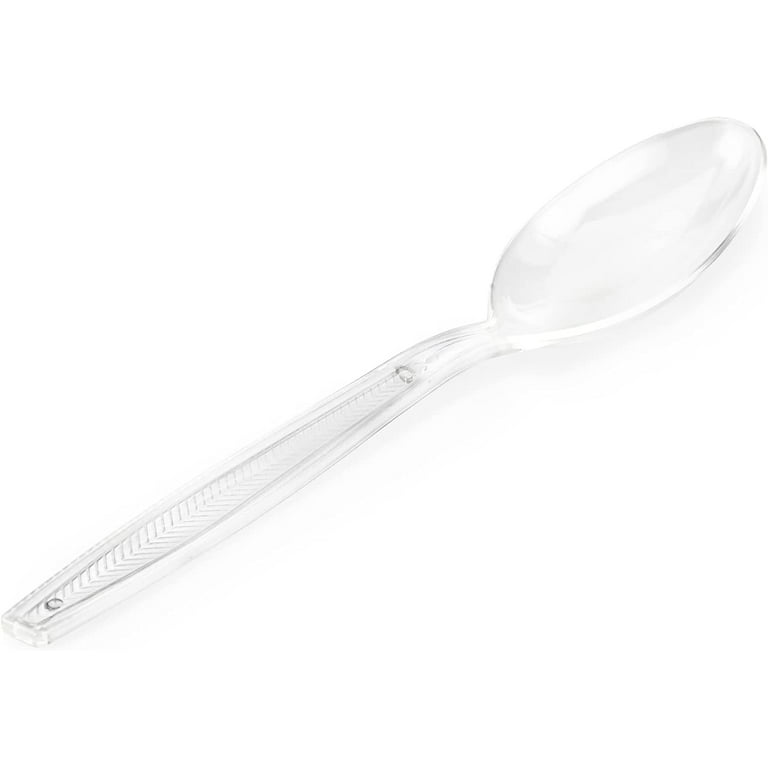 Clear Plastic Spoons, Heavy Duty Disposable Cutlery Bulk, Silverware for  Parties, Heavyweight Premium Small Spoon (100 Count) - Stock Your Home… 