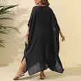 thumbnail image 4 of NIEWTR Swimsuit Coverup for Women Crochet Knit Crew Neck Short Sleeve Dress Vacation Outfits(Black,One Size), 4 of 5
