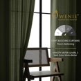 thumbnail image 3 of SIABC-Heidi Green Curtains - 45 Inch Length, 2 Panels Set for Bedroom & Living Room, Light Filtering, Rod Pocket Solid Curtains, 2 Pcs Each 40" W x 45" L, 3 of 4