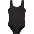 thumbnail image 1 of Girls One Piece Swimsuit with UPF50+ - Rash Guard One Piece Tank Suit - for Beach, Pool or Play, Black, 12, 1 of 1
