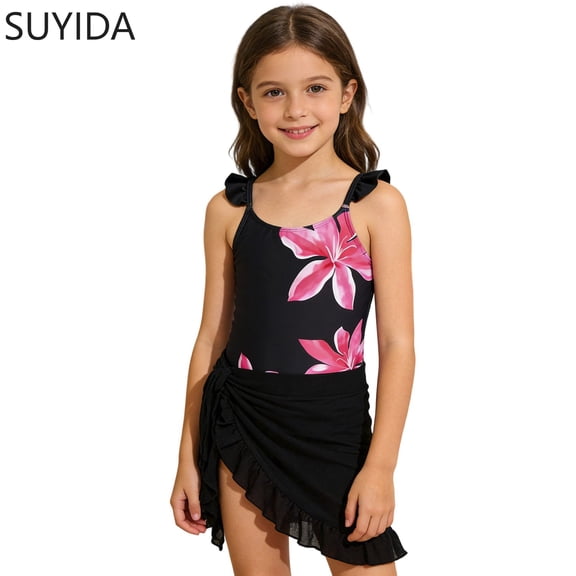 Girls Tankini Swimsuits Size 10 Cut Out Princess Bikini Set Tie-Straps Tankini Sets 3 Piece Hawaiian Bathing Suit