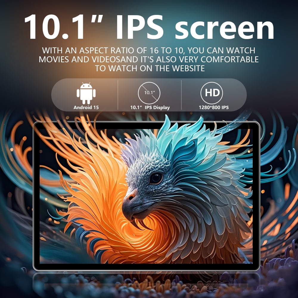 Crelander Android 15 Tablet,10.1 inch 12GB RAM+64GB ROM 1TB Expandable, 2 in 1 Tablets with Keyboard Case Mouse Stylus, 1.8GHz Quad-core, 1280*800 IPS Touch Screen, 8MP Dual Camera, 5G WiFi/Bluetooth