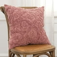 thumbnail image 3 of Pink Floral Patterned Heavy Textural Throw Pillow, 3 of 3