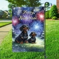 thumbnail image 3 of Happy New Year Dachshund Family Cheer Winter Midnight Firework Garden Flag 12x18in Double Sided Wiener Dog Lover Gifts Idea Outdoor Decor - 02025, 3 of 5