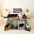 thumbnail image 4 of Erosebridal Jungle Wildlife Bear Boys Twin Comforter Sets,Rustic Cabin Camper Monogrammed J Bedding Set For Kids,Reversible black,2-Piece, 4 of 7