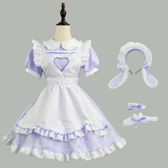 Gspmoly Summer Dresses, Sexy Women Lingerie Apron Maid Outfit Cosplay Bow Bandage Dress Temptation Uniform Underwear Sleepwear Underdress Suit Cocktail Dresses Clearance