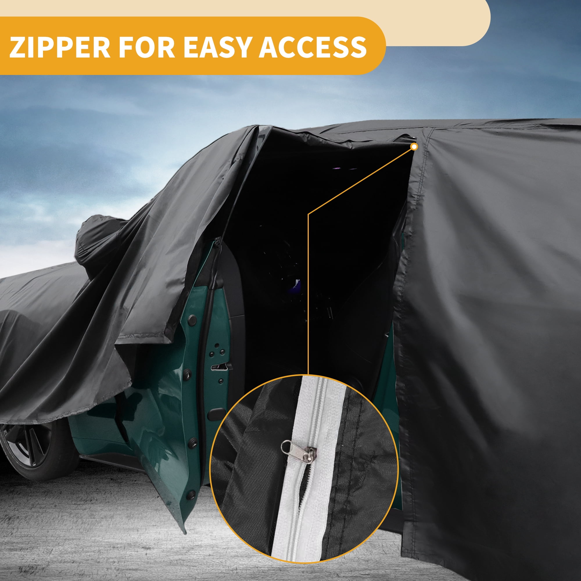 Unique Bargains Durable Waterproof Car Cover Black ["for Genesis GV80"]