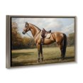 thumbnail image 2 of Stupell Industries Transitional Show Ready Horse with Saddle Brown Floating Frame Canvas Art, 25 x 17, by Petals Prints Design, 2 of 8