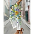thumbnail image 3 of yunLCZ Womens Dress Pants Women's Botanical Floral Design Loose Pocket Patchwork Casual Pants Business Work Casual Pants, 3 of 3