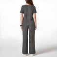 thumbnail image 4 of Womens Scrub Sets Stretch 2 Piece Uniforms Suit Nursing Fitted V Neck Top with Jogger Style Pants 2025 Gray XXL, 4 of 4