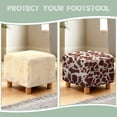 thumbnail image 6 of SCRAWLGOD Cow Print Light Brown Beige Ottoman Slipcover Stretch Square Footstool Slipcover Universal Folding Storage Ottoman Covers for Living Room with Elastic Bottom, 6 of 7