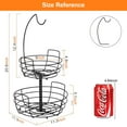 thumbnail image 3 of Fruit Basket, Fruit Bowl 2 Tier Fruit Rack for Kitchen, Fruit Bowl for Kitchen Counter, Detachable Fruit Holder with Banana Hanger - Black, 3 of 8