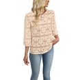 thumbnail image 5 of WIHOLL Blouses for Women Lace Tops Dressy 3/4 Length Sleeve Business Casual Outfits Vacation Spring Summer Clothes, 5 of 10