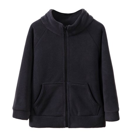 VNKIDY Boys Coat Long Sleeves Warm Hooded Plush Jacket For Kids With Pocket Nice For Daily Wear Casual Outings Cozy Soft Ideal For School Uniforms Suitable