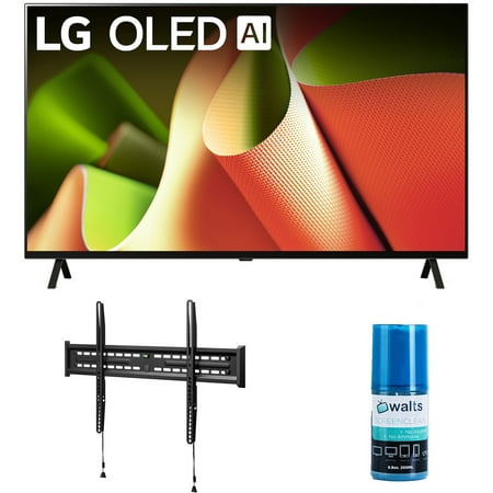 LG OLED55B4PUA 55 Inch OLED B4 4K Smart TV with Dolby Vision with a Walts TV FIXED-MOUNT-43-90 TV Mount for 43"-90" Compatible TVs and Walts HDTV Screen Cleaner Kit (2024)