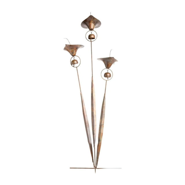 Estaca de de jardín con cascabeles, adorno para césped, regalo de cumpleaños, decoración de flores artificiales, decoración de suelo para cerca,