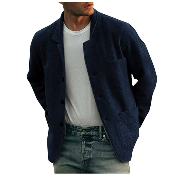 Men's Casual Jacket Slim Fit Lightweight Breathable Comfortable Stylish Lapel Pocket Outerwear