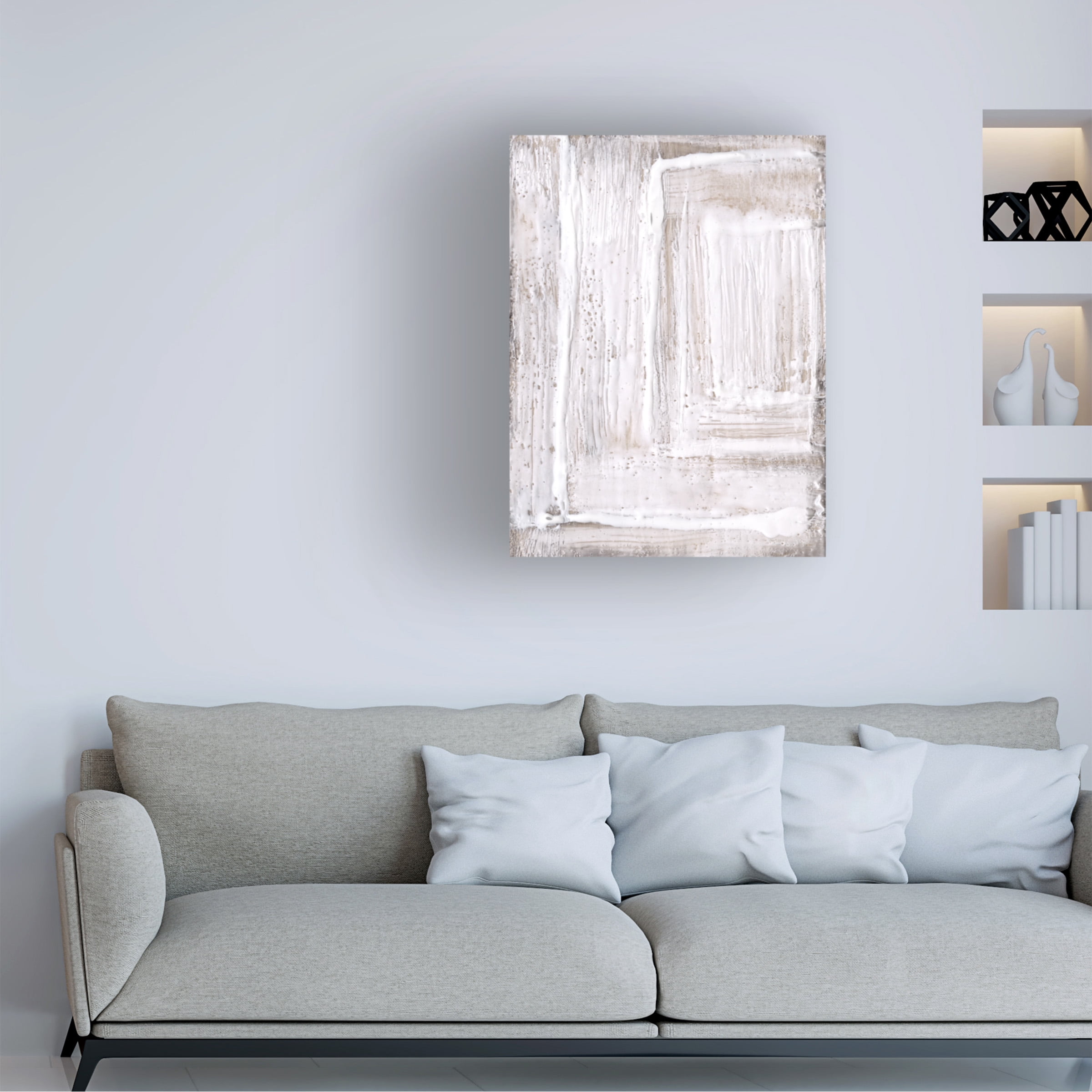 Jennifer Goldberger 'Concentric White I' Canvas Art