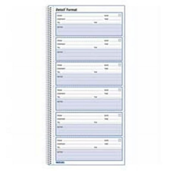 Rediform Office Products  Detailed Voice Mail Log Book- 10-.63in.x5-.63in.- White