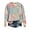 Sky Blue, variant on WTOBBY Women's Patchwork Print Long Sleeve Pullover, Casual Crewneck Top for Fall Fashion, Comfortable Loose Fit Blouse with Artistic Design, Holiday Style,Green L