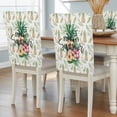 thumbnail image 2 of Hello Summer Chair Covers Set of 4 Pineapple Red Flower Tropical Fruit Abstract Chair Back Covers Stretch Removable Washable Slipcovers Protector for Dining Room Kitchen Party Decor, 2 of 9