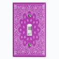 thumbnail image 1 of Metal Light Switch Plate Cover Pink Floral Bandana Paisley Tile Pattern TIL048, 1 of 13