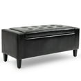 thumbnail image 1 of HOMCOM Storage Ottoman Bench, PU Leather Upholstered Bench with Tufted Design, Black, 1 of 7