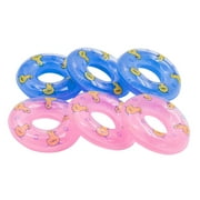 6 Pack - GOGO Mini Swim Ring, Summer Fun Swimming Pool Float Raft Lifebuoy For Rubber Ducks, Barbie Dolls Bath Tube