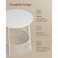 thumbnail image 4 of LILEA Collection - Small Round Side End Table, Modern Nightstand with Fabric Basket, Cement Gray and Cream White ULET223G49, 4 of 5