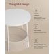 thumbnail image 5 of Mesa Lateral Redonda con Cesta de Tela, Mesita de Noche, Estilo Moderno, Estructura Resistente, Blanco Crema MLET223K67, 5 of 6
