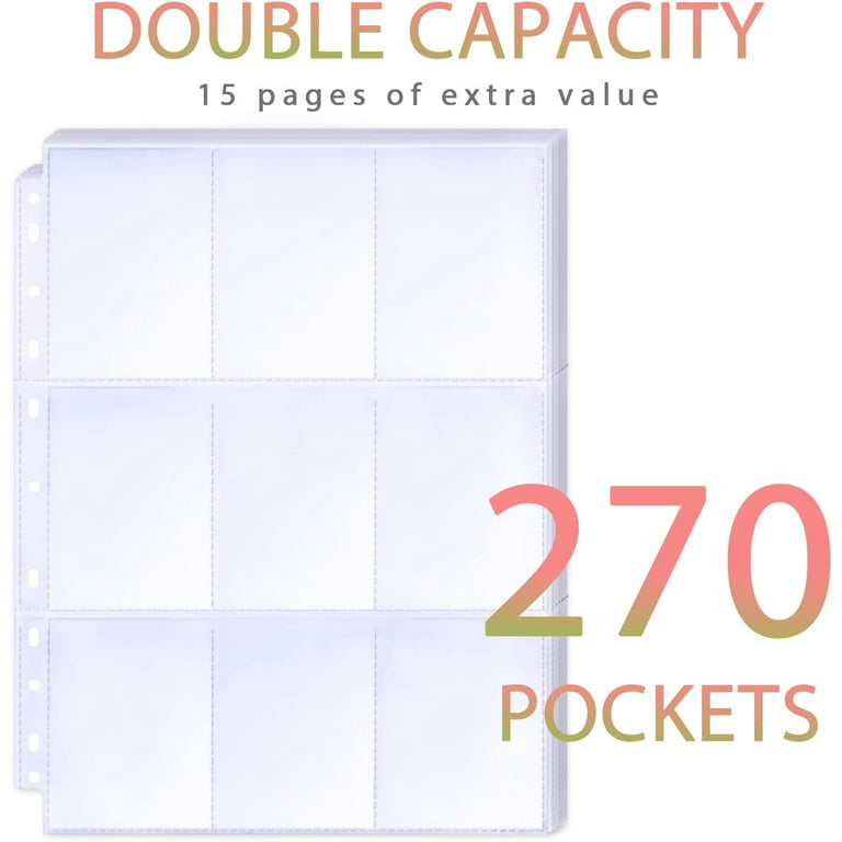 360 Pockets Premium Double Side Trading Card Sleeves Pages[ - Temu