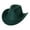 Atrovirens, variant on Women and Men's Cowboy Hat Solid Color Felt Roll Up Brim Cowgirl Hat
