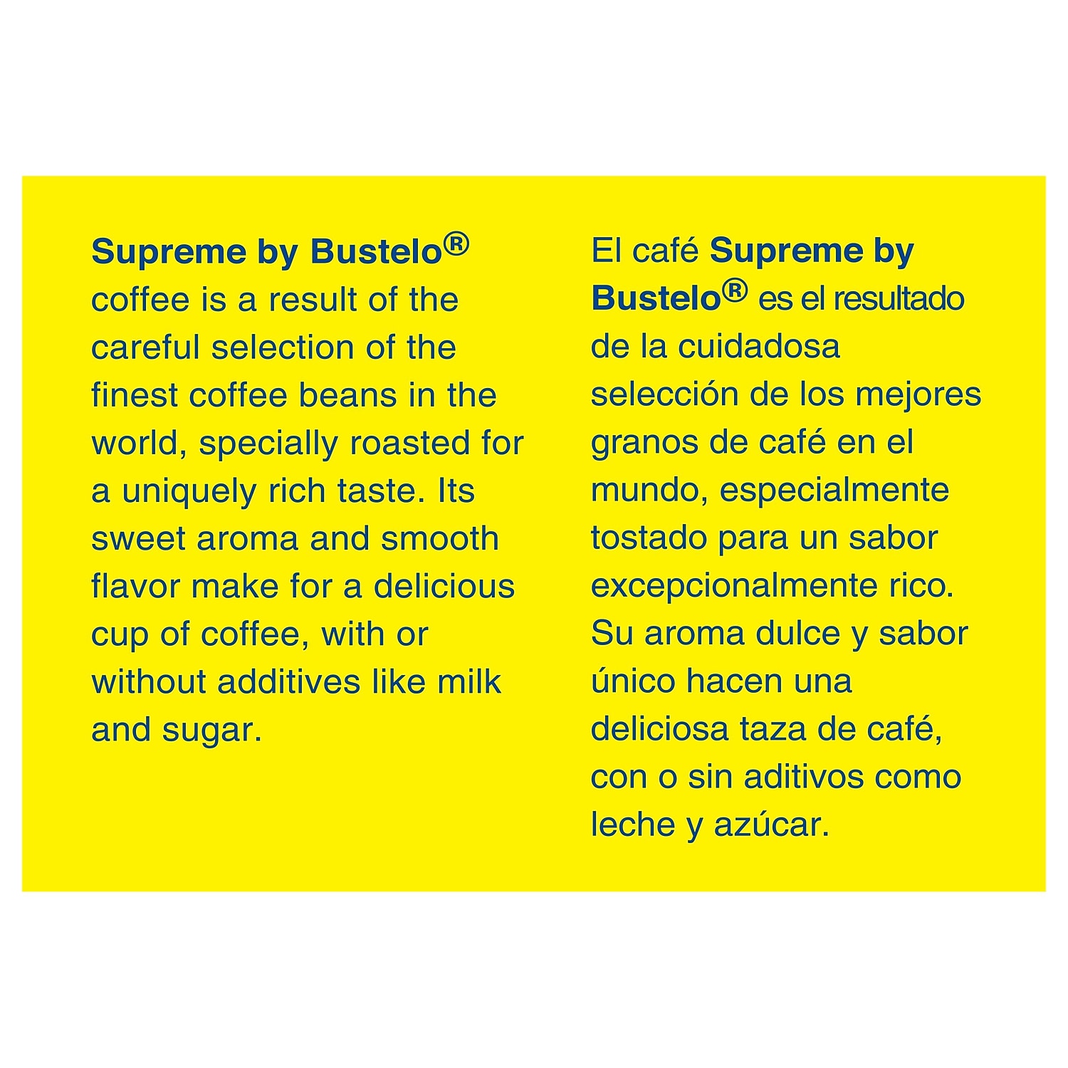 Cafe Bustelo Supreme Espresso Beans Coffee Dark SMU01800
