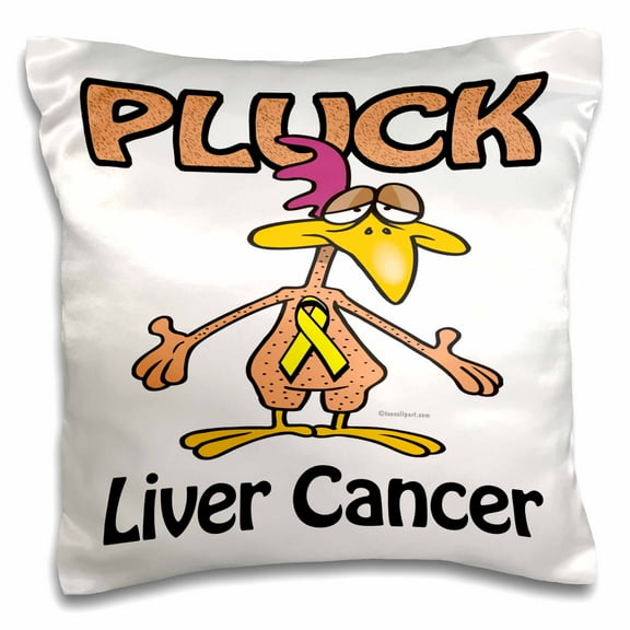3dRose, Chicken Pluck Liver Cancer Awareness Ribbon Cause Design, 16x16 inch Pillow Case