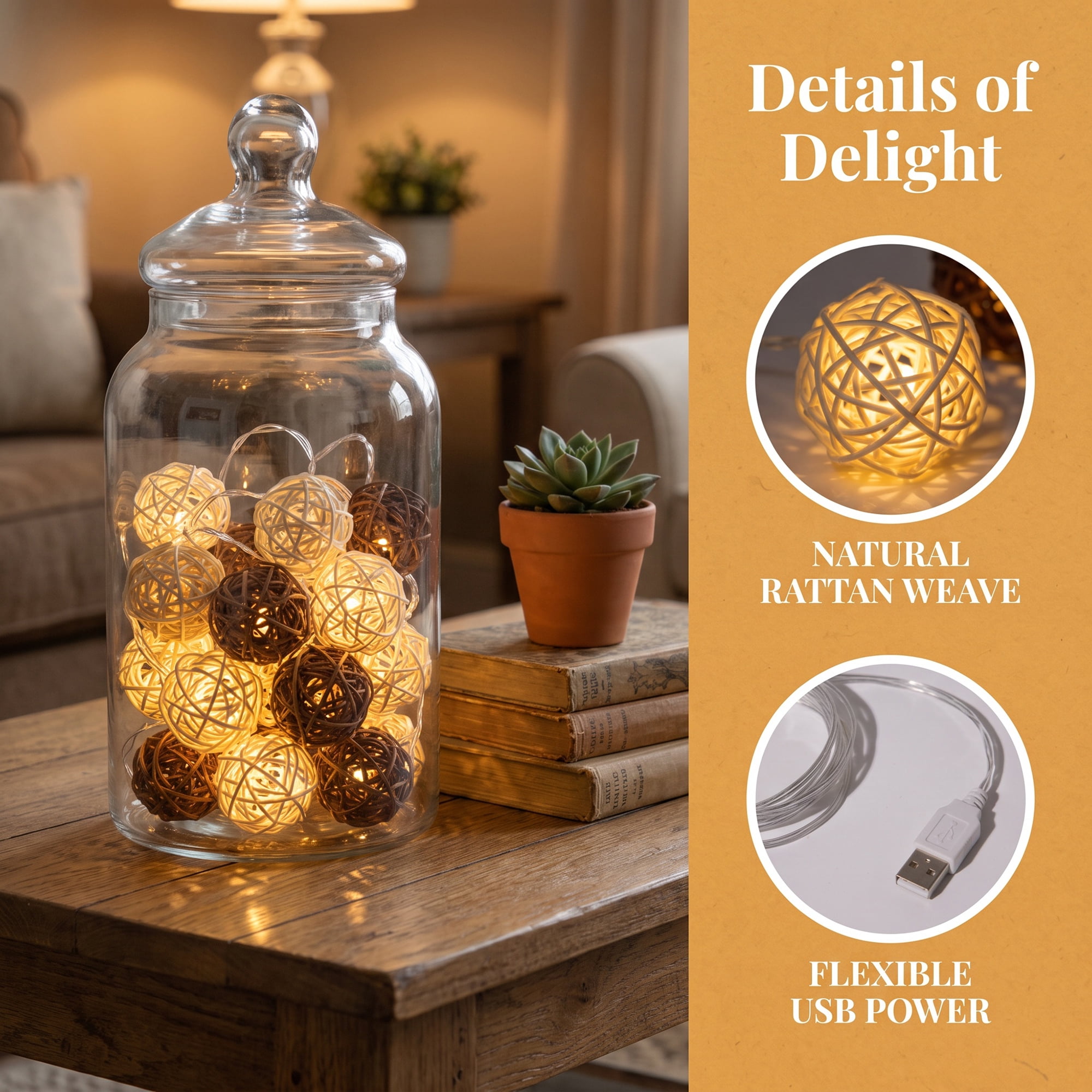 Unique Bargains Lights for Home Use with Flexible Design 9.8 ft Coffee USB Powered