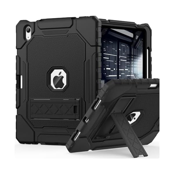 wonim11 Case for iPad (A16) 11th/10th Generation 11/10.9 inch 2025/2022, Heavy Duty Military Grade Shockproof Rugged Cover with Pencil Holder/Stand for i Pad 11th / 10 th Gen (Black)