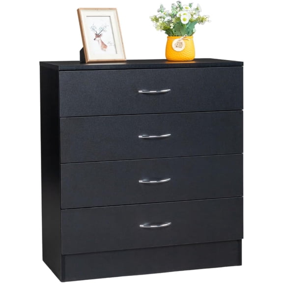 4 Drawer Dresser for Bedroom, Small Chests of Drawers Modern Nightstand, White Dresser Chest with 4 Storage Drawers, Dressers for Nursery, Hallway, Living Room, Closet