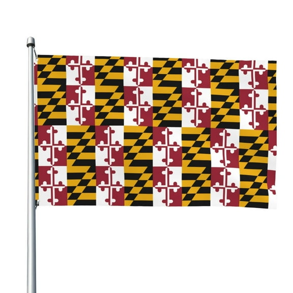 Maryland-Flag Pattern 4x6 Feet Flag Polyester Double Stitched With Grommets For Outdoor Indoor Decor
